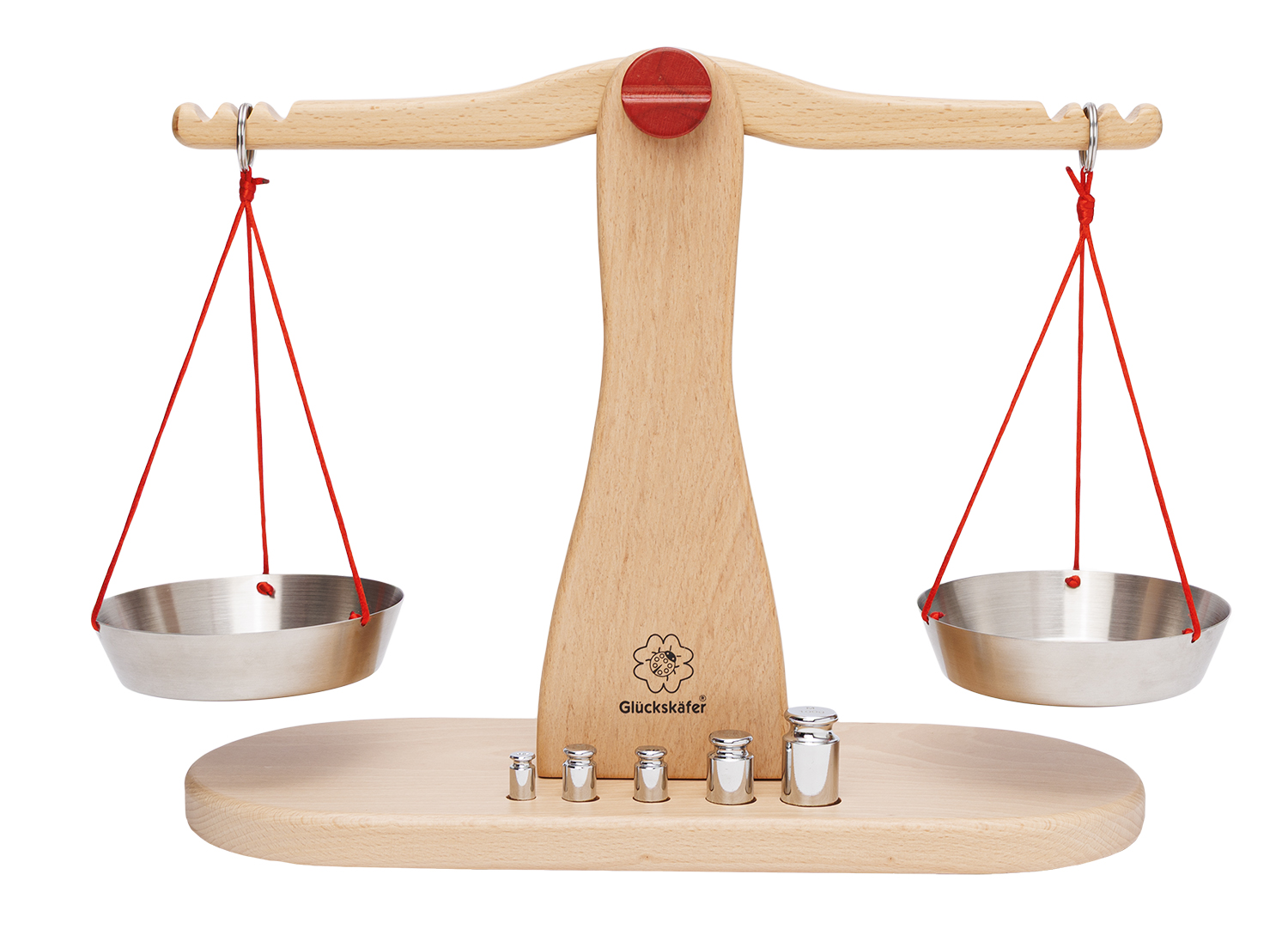 Holzwaage mit 5 Metallgewichten Holzwaage mit 5 Metallgewichten