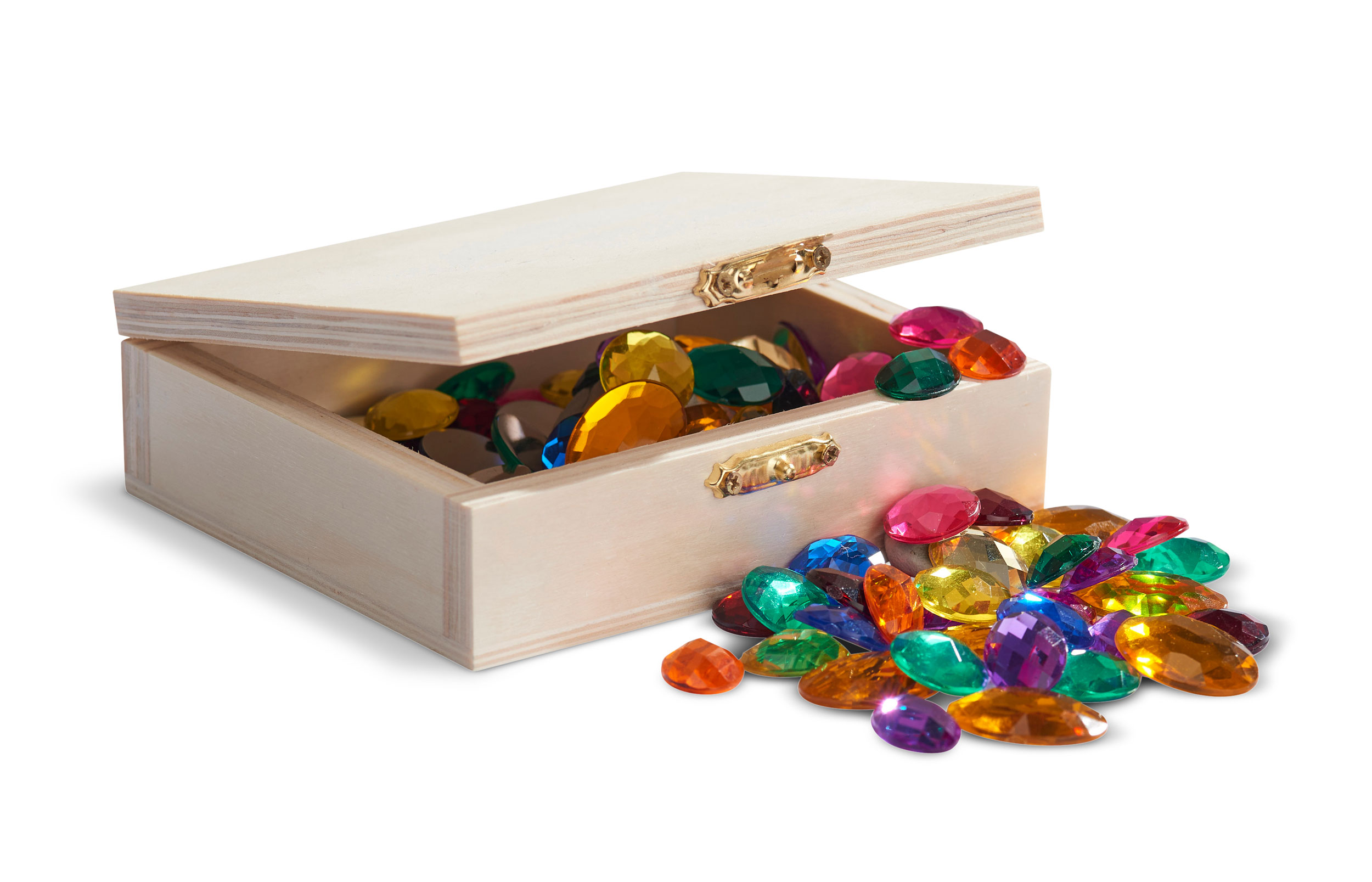 Glitzer-Schatz in Holzkiste