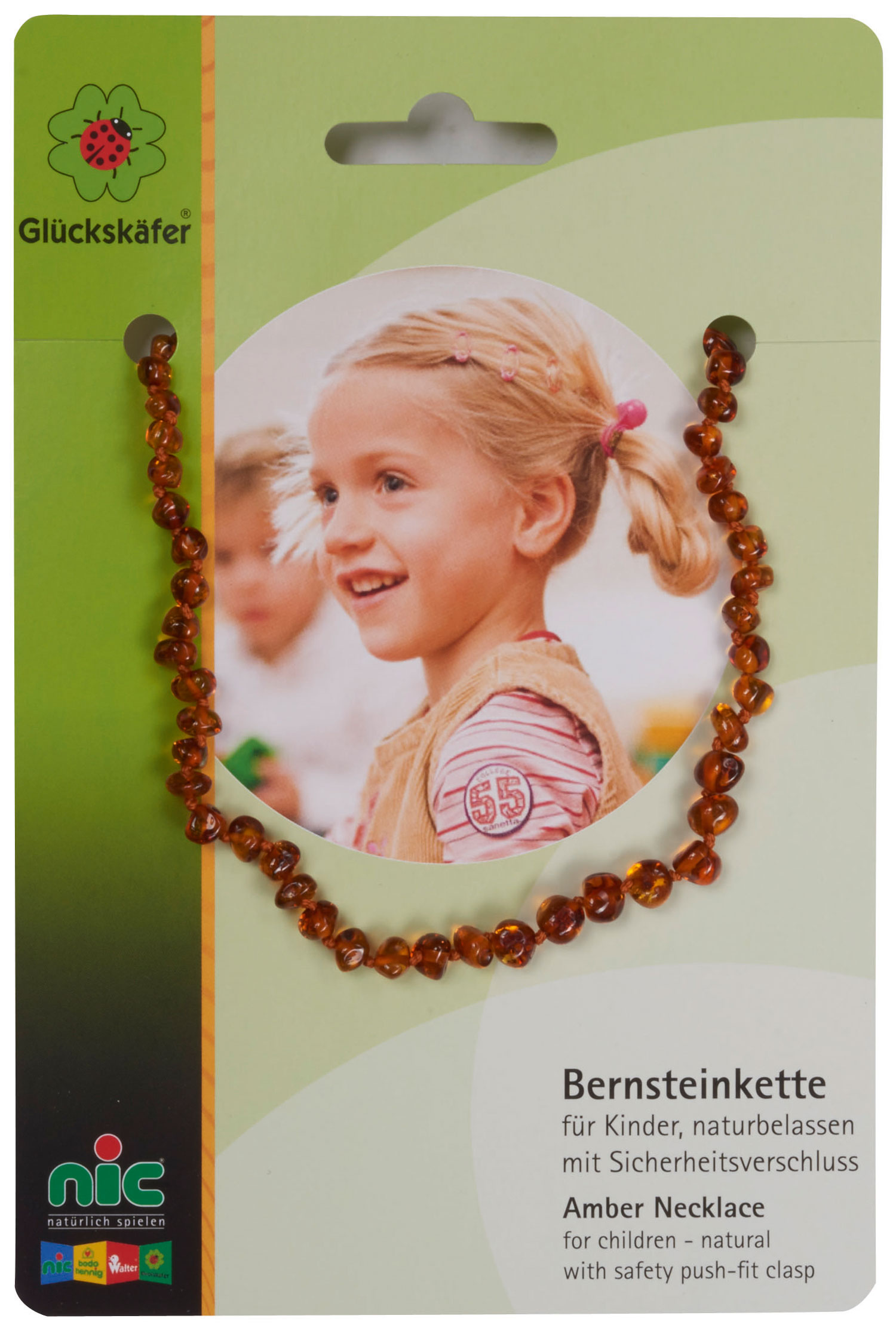 Bernsteinkette 31-33 cm, cognac-farben