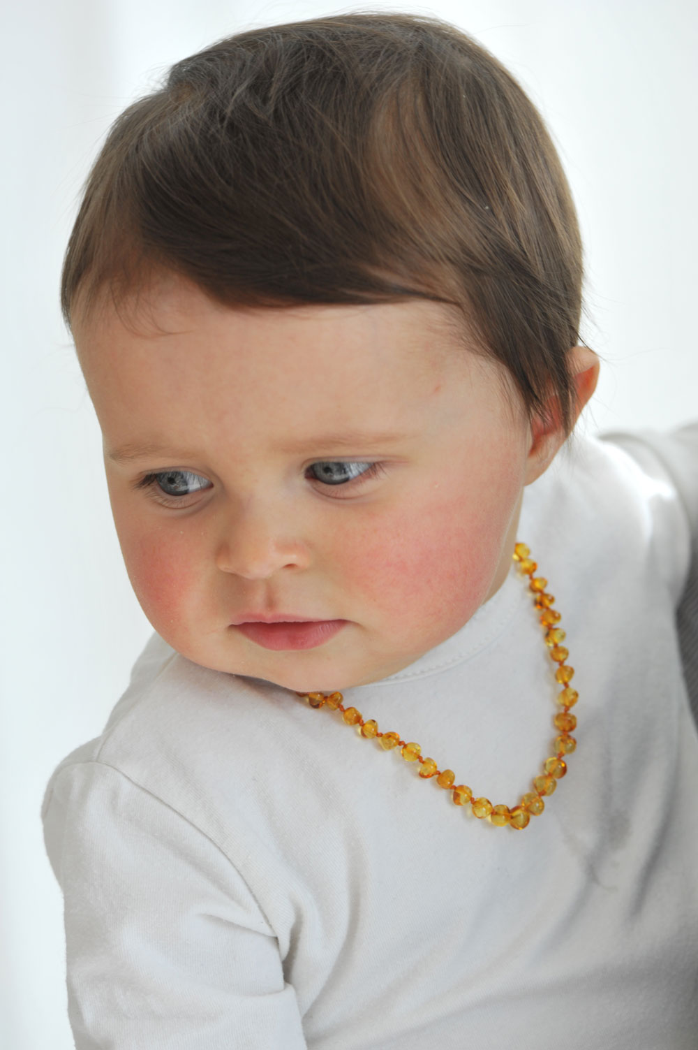 Bernsteinkette 31-33 cm, honig-farben